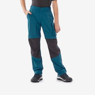 Pantalón desmontable de montaña y trekking Niños 7 15 años Quechua MH500.161 172cm14 15A Azul