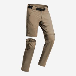 Pantalón desmontable montaña y trekking Hombre Quechua MH500.42 (L33) beige