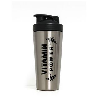 vitamin power - steel protein shaker(739მლ)(ნაცრისფერი)