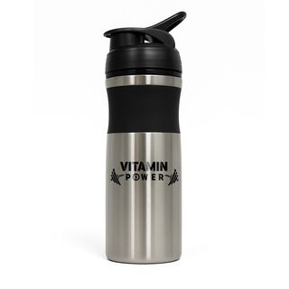 vitamin power - Stainless steel protein shaker(750მლ)(ნაცრისფერი)