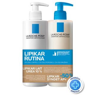 La Roche-Posay Lipikar Urea 10% Hidratantni losion, 400 ml+ Sindet, 400 ml PROMO