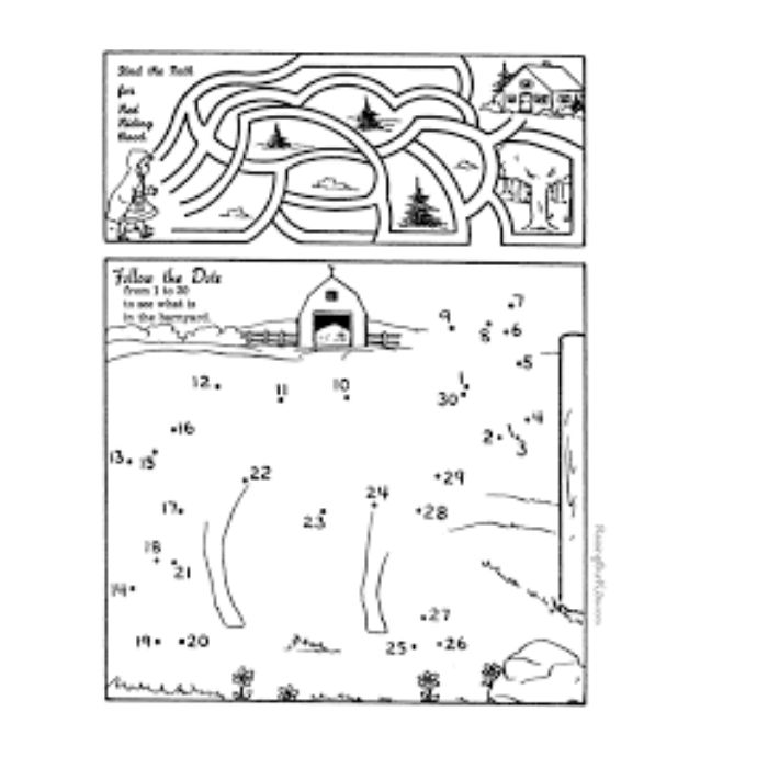 Mazes Dot-To-Dot Character Colouring Book 26X19Cm No.3183