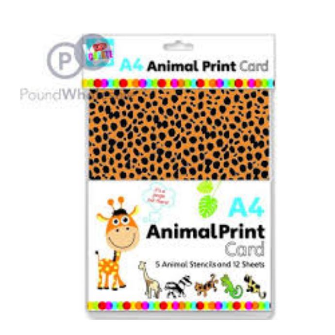 Kids Create A4 Animal Print Card