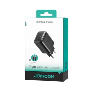 JOYROOM JR-TCF23 25W PD CHARGER & TYPE C-C CABLE 1M-BLACK
