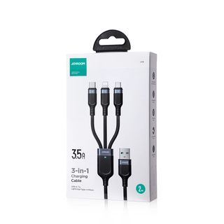 JOYROOM S-A18 3.5A LIGHTNING+TYPE-C+MICRO3-IN-1 DATA CABLE 1.2M-BLACK