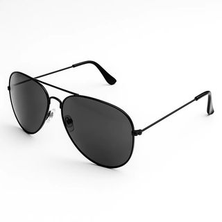 Lunette de soleil aviateur monture noire avec teinte foncée