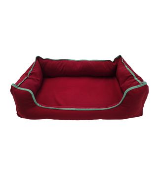 Coussin chien en polyester bordeau 80x50cm