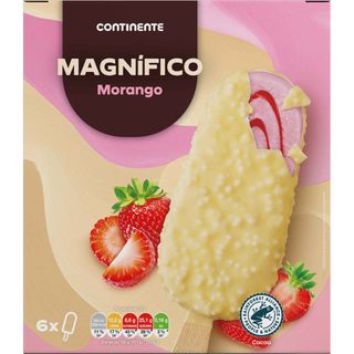 Gelados Magníficos Morango com Chocolate Branco Continente (emb. 6 x 100 ml)