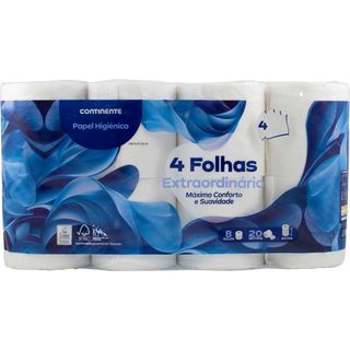 Papel Higiénico 4 Folhas Extraordinário Continente (emb. 8 un)