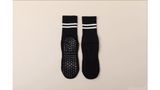 წინდები, Mid-Calf Yoga Socks Non-Slip Silicone Crew for Indoor, შავი ზოლიანი