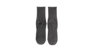 წინდები, Mid-Calf Yoga Socks Non-Slip Silicone Crew for Indoor, ნაცრისფერი