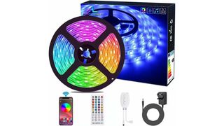 ლედ განათება ბლუთუზით, LED Strip Lights, Bluetooth, Music Sync, Remote Control, Color Changing 5M RGB
