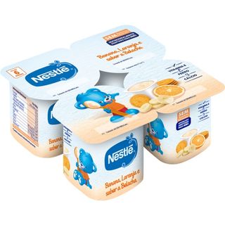 Nestlé Bebé Iogurte de Banana, Laranja e Bolacha Pack 4 embalagem 100 g