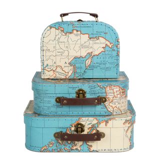 Vintage Map Suitcases Pequeña