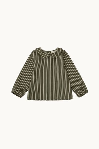 Blusa Bebé Rayas Verde Kaki 6 M