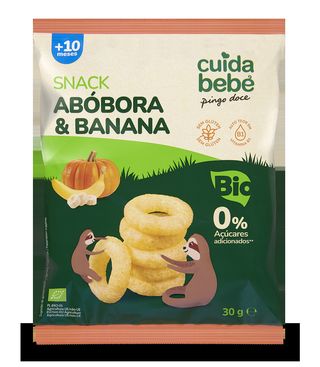 Snack de Abóbora e Banana Bio Sem Glúten Cuida Bebé 30G