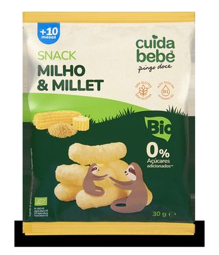Snack de Milho e Millet Bio Sem Glúten Cuida Bebé 30G