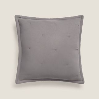 Funda De Cuadrante Acolchada Con Topos Bordados Rustcol Gris Claro Cuadrado mediano