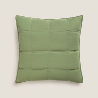 Funda De Cuadrante Acolchada Cuadros Kong Verde Cuadrado mediano