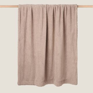 Plaid De Pelo Corto Con Hojas En Relieve Hoja Marron 120x180 cm