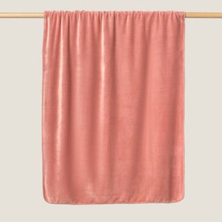 Plaid Polar Con Borreguito Y Detalle Decorativo Flic Rosa 120x180 cm