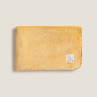 Plaid Polar Liso Con Pespunte Gali Amarillo Mostaza 80x110 cm