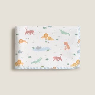 Mantita Polar Con Estampado De Jungla Juno Blanco 70x100 cm