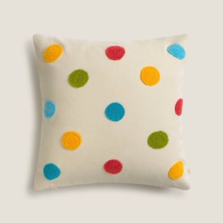 Funda Cojín Lunares Yuba Marron Beige 45x45 cm