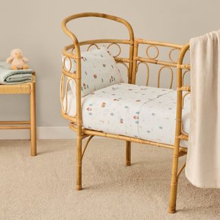 Sábana De Algodón Percal 180 Hilos Con Estampado De Casitas Itas Blanco Cuna 60cm