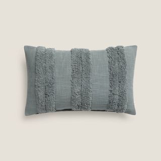 Funda De Cojín Con Bordado Artesanal Disu Azul 30x50 cm