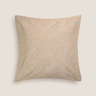 Funda De Cuadrante De Algodón Satén 300 Hilos Paisley Sentisis Marron Beige Cuadrado mediano