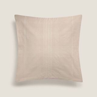 Funda Cuadrante Con Relieve De Cuadros Ritcuad Marron Beige Cuadrado mediano