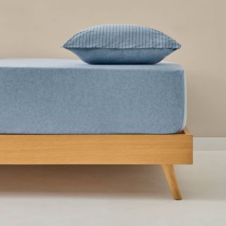 Bajera De Algodón Punto Punra Azul cama 150-160cm