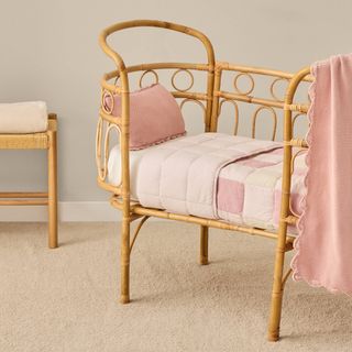 Colcha De Algodón Reversible Patchwork Ritki Rosa Cuna 60cm