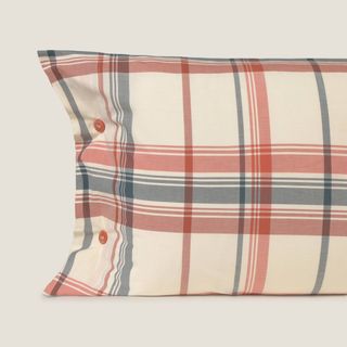 Funda De Almohada De Algodón 180 Hilos A Cuadros
 Inkan Azul 45x110 cm