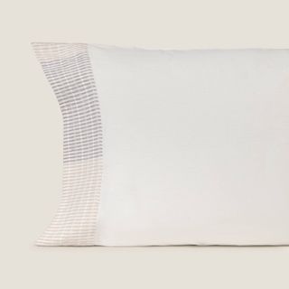 Funda De Almohada De Algodón 180 Hilos Textura Ritlin Gris Piedra 50x75 cm