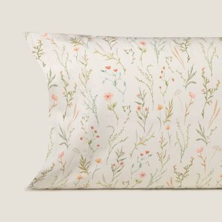 Funda De Almohada De Algodón Percal 180 Hilos Estampado Floral Rita Verde 50x75 cm
