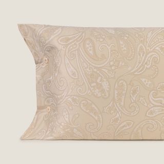 Funda De Almohada De Algodón Satén 300 Hilos Paisley
 Sentisis Marron Beige 45x160 cm