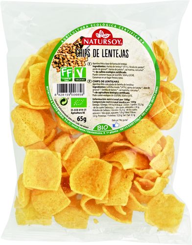 Snack Frito de Lentilhas Biológicos Natursoy 65 Gramas