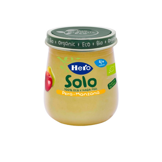 Tarrito de Fruta Ecológico Bebés A Partir de 4 Meses Hero Solo 120 G.
