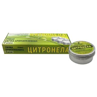 Свічка ароматична Киш-Комар з ефірною оляєю цитронели 3 х 80 г