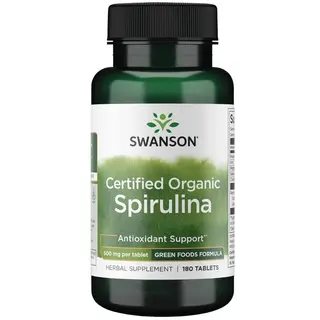 Swanson - Certified Organic Spirulina 500mg(180აბი)