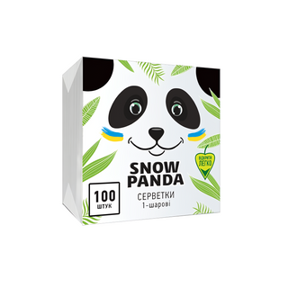 Серветки паперові Сніжна панда 100 шт. 24*24 см білі - [1245212]