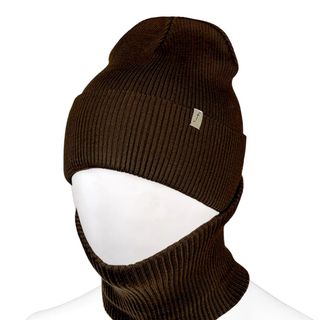 Комплект шапки та баффу Fero С2218 коричневий - [1245716]