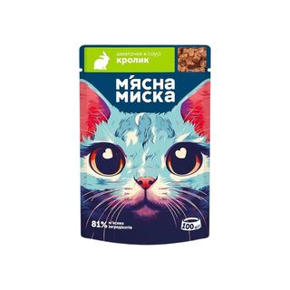 Корм для котів М`ясна Миска 100 г в соусі з кроликом - [1246130]