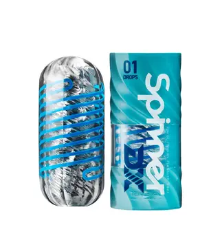 Masturbator wirujący-skrętny Spinner DELUX DX01 Drops z kulkami z efektem „rolling” i suszarką
