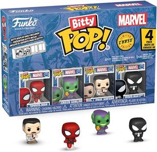 Pack de 4 figuras Funko Bitty Marvel Spiderman + Duende Verde + J. J. Jameson + Chase 3cm - Varios modelos