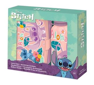 Botella de aluminio 500ml + Fiambrera Stitch