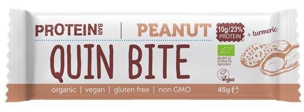 QUIN BITE BIO BARRA DE PROTEÍNA DE MANTEIGA DE AMENDOIM + CURCUMA 45G