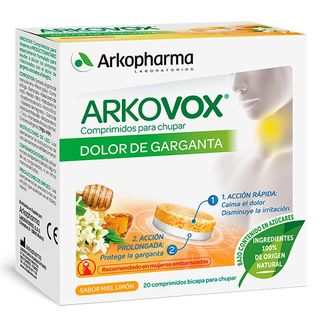 Arkovox Dolor De Garganta Miel-Limón 20 Comprimidos